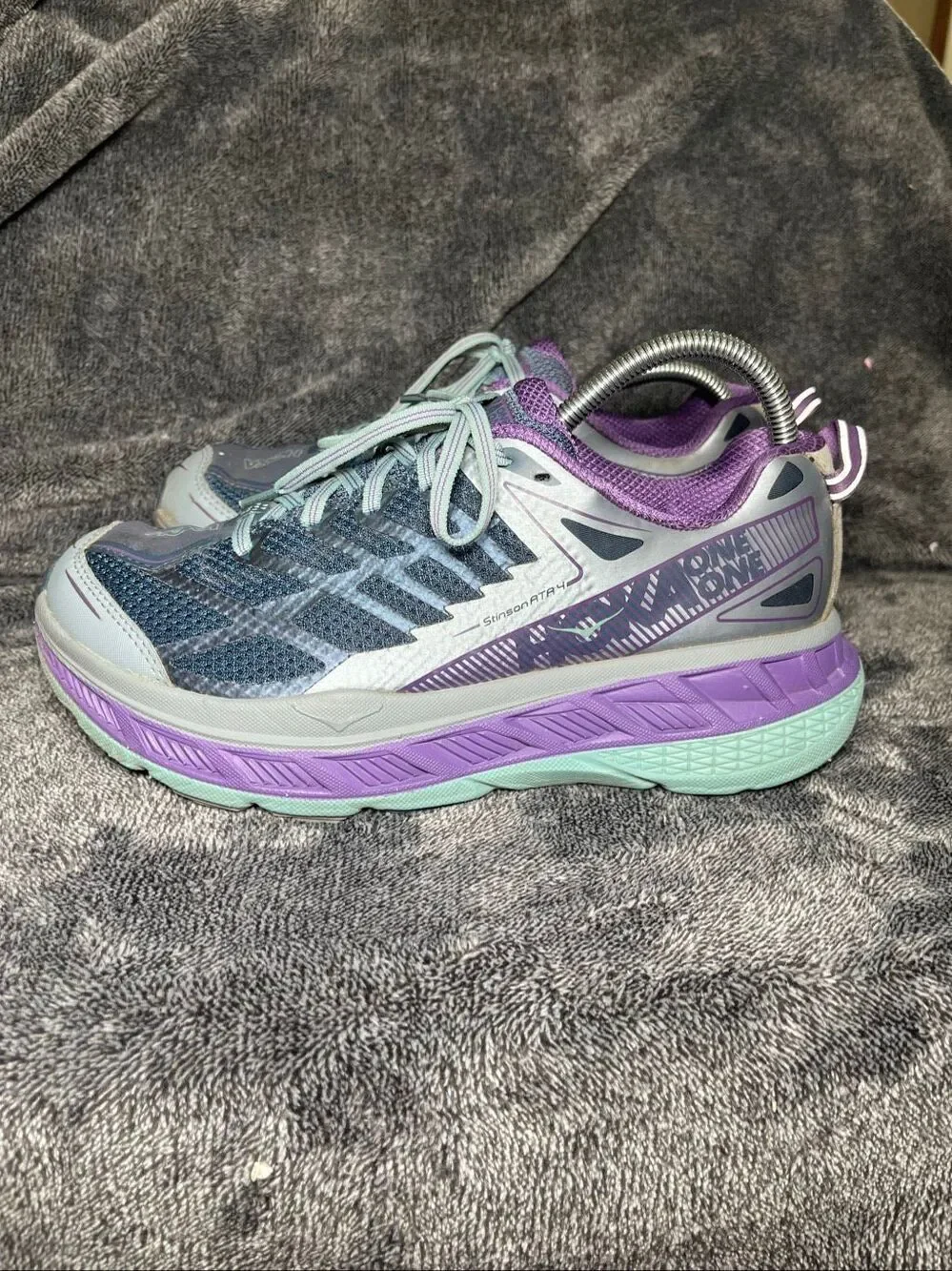 ⁠Hoka One One Stinson ATR 4 Trail Running Shoes Women's 8.5 Tradewinds Purple⁠
